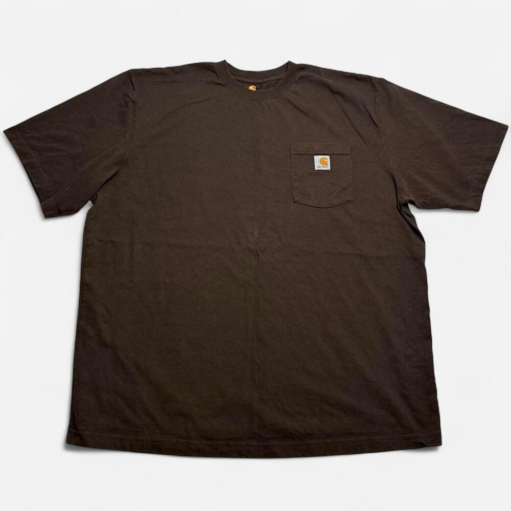 Carhartt K87 Pocket T Shirt Brown Original Fit Heavyweight XL Regular